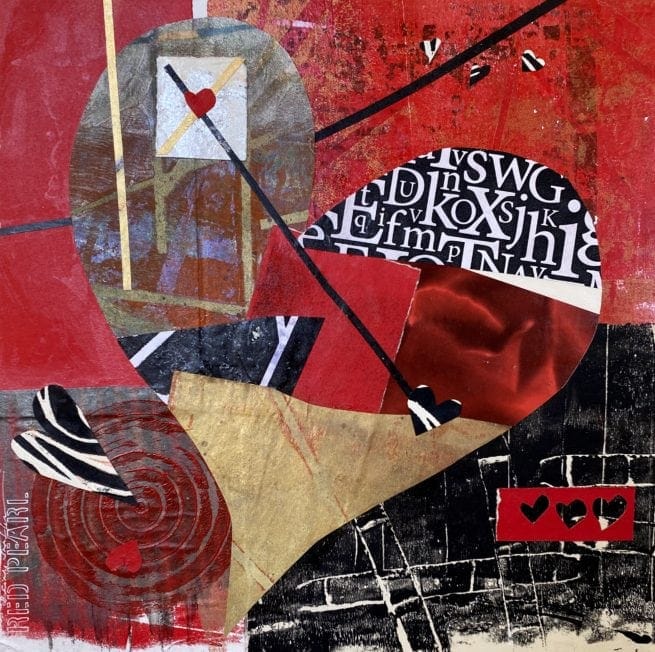 XOXO by Linda Shaffer Red Pearl Art